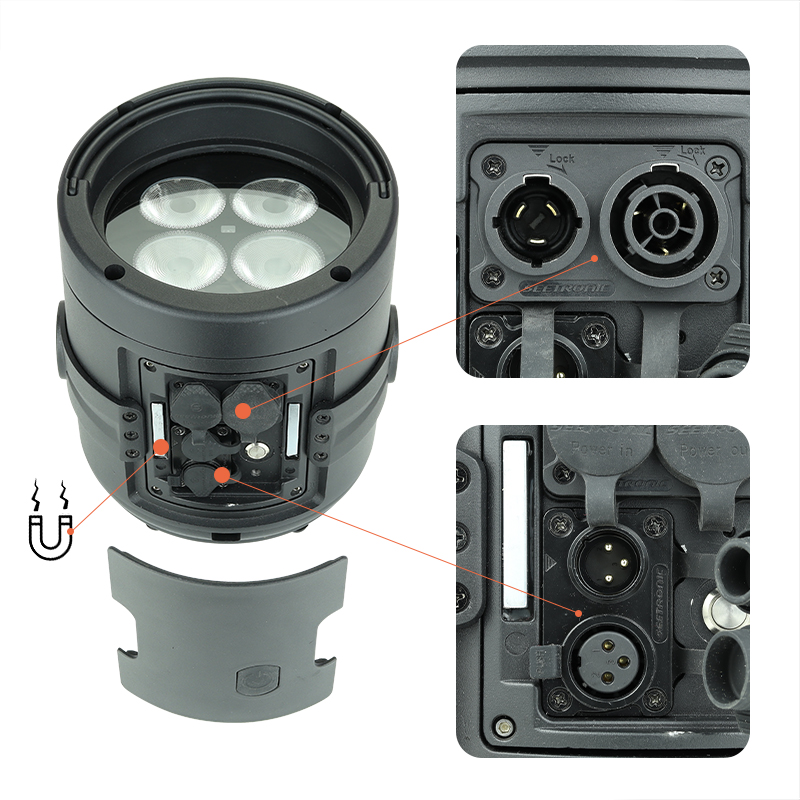 Waterproof Battery 4X20w RGBWA+UV Uplight